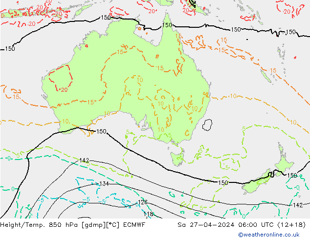 Z500/Rain (+SLP)/Z850 ECMWF Sa 27.04.2024 06 UTC