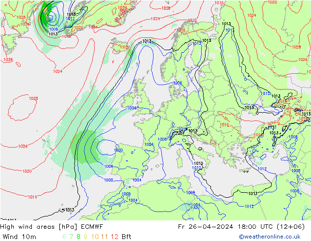 Sturmfelder ECMWF Fr 26.04.2024 18 UTC