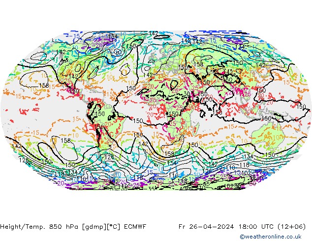 Z500/Rain (+SLP)/Z850 ECMWF Fr 26.04.2024 18 UTC