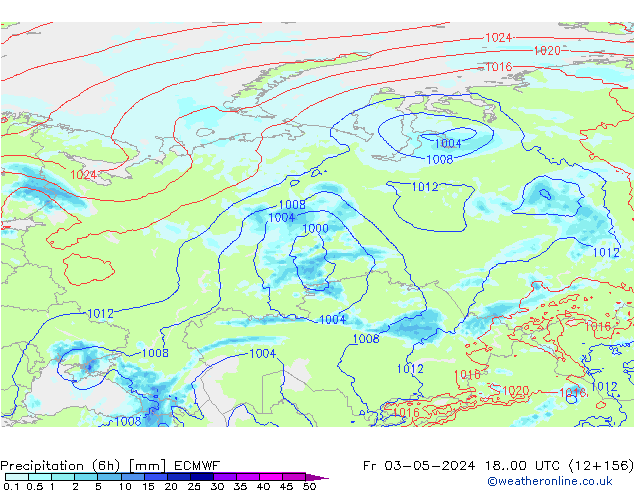Precipitação (6h) ECMWF Sex 03.05.2024 00 UTC