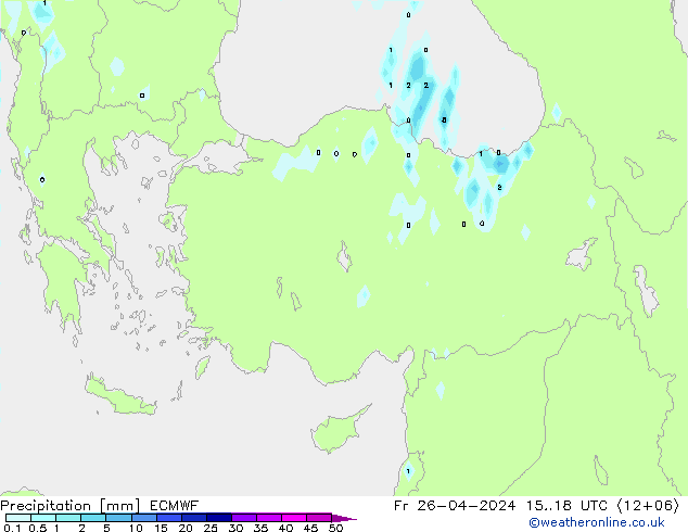 Precipitation ECMWF Fr 26.04.2024 18 UTC