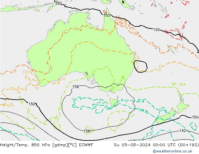 Z500/Regen(+SLP)/Z850 ECMWF zo 05.05.2024 00 UTC