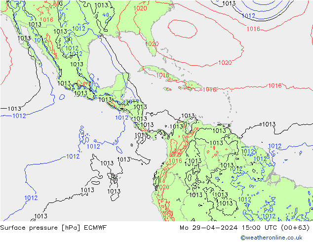 Luchtdruk (Grond) ECMWF ma 29.04.2024 15 UTC