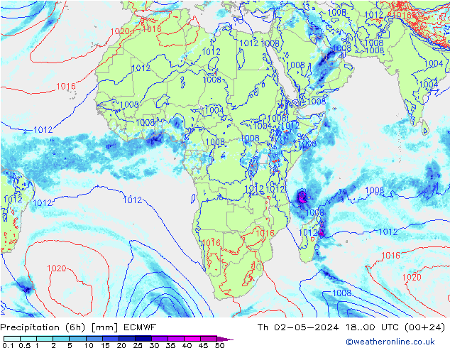 Z500/Rain (+SLP)/Z850 ECMWF Th 02.05.2024 00 UTC