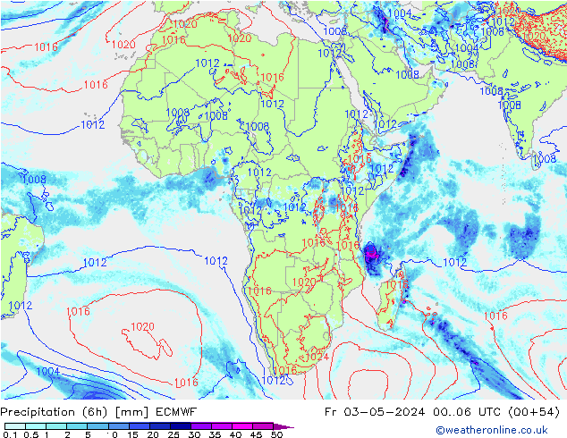 Precipitação (6h) ECMWF Sex 03.05.2024 06 UTC