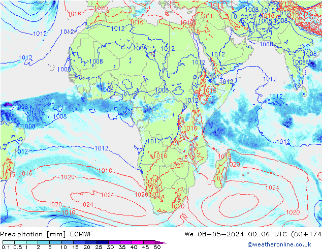 Précipitation ECMWF mer 08.05.2024 06 UTC