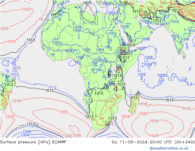 pressão do solo ECMWF Sáb 11.05.2024 00 UTC