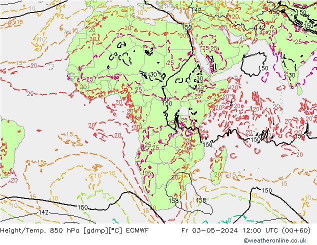 Z500/Rain (+SLP)/Z850 ECMWF pt. 03.05.2024 12 UTC