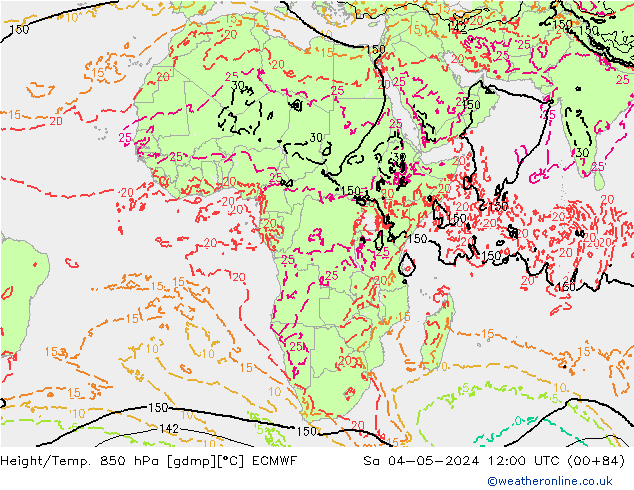 Z500/Rain (+SLP)/Z850 ECMWF Sa 04.05.2024 12 UTC