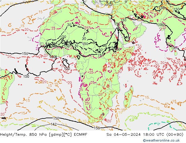 Z500/Rain (+SLP)/Z850 ECMWF sáb 04.05.2024 18 UTC