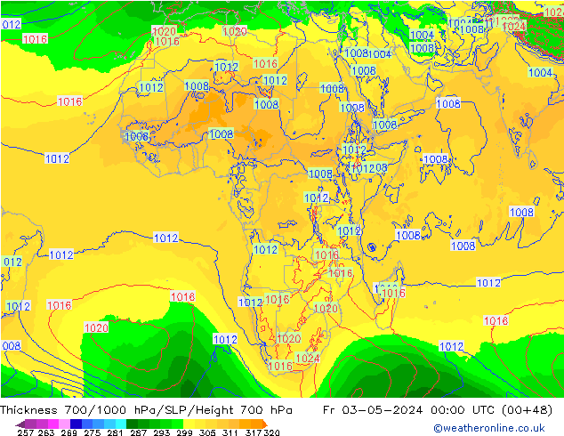 Thck 700-1000 hPa ECMWF  03.05.2024 00 UTC