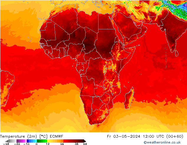 карта температуры ECMWF пт 03.05.2024 12 UTC