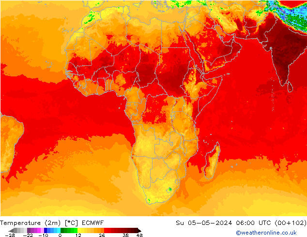 Temperatura (2m) ECMWF Dom 05.05.2024 06 UTC