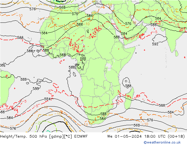 Z500/Rain (+SLP)/Z850 ECMWF We 01.05.2024 18 UTC