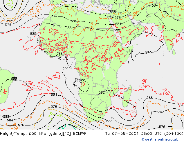 Z500/Rain (+SLP)/Z850 ECMWF Tu 07.05.2024 06 UTC