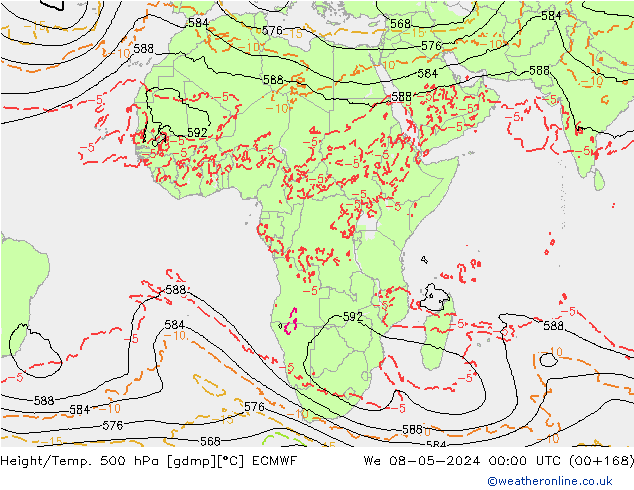 Z500/Rain (+SLP)/Z850 ECMWF We 08.05.2024 00 UTC