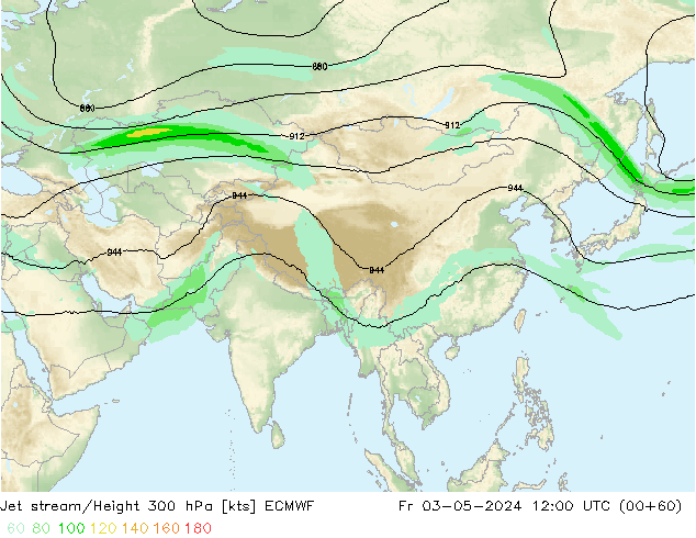 Corriente en chorro ECMWF vie 03.05.2024 12 UTC