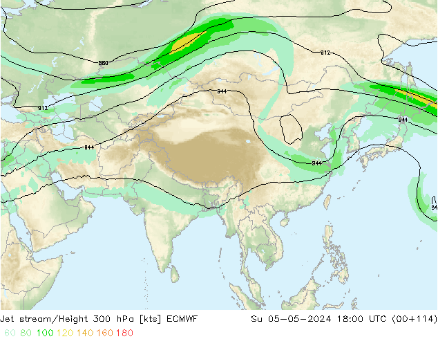 Prąd strumieniowy ECMWF nie. 05.05.2024 18 UTC