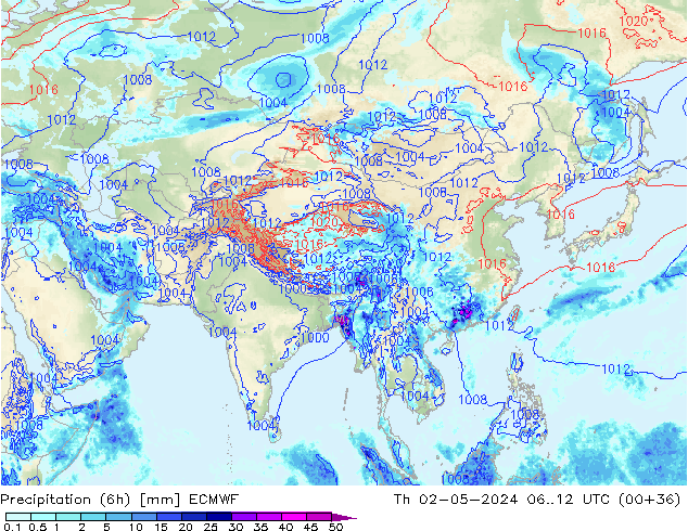 Z500/Rain (+SLP)/Z850 ECMWF jeu 02.05.2024 12 UTC