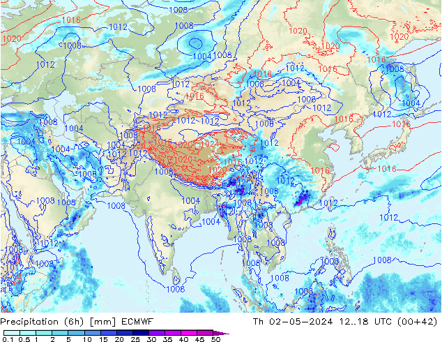 Z500/Rain (+SLP)/Z850 ECMWF чт 02.05.2024 18 UTC