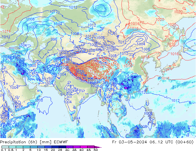 Z500/Rain (+SLP)/Z850 ECMWF vie 03.05.2024 12 UTC