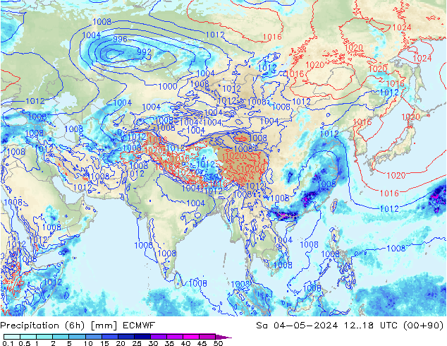 Z500/Rain (+SLP)/Z850 ECMWF Sa 04.05.2024 18 UTC