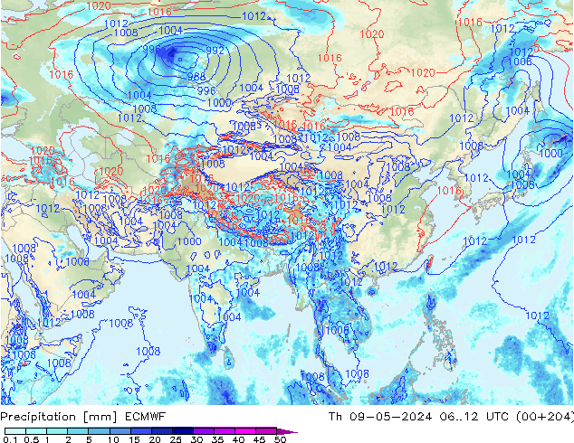 Precipitation ECMWF Th 09.05.2024 12 UTC