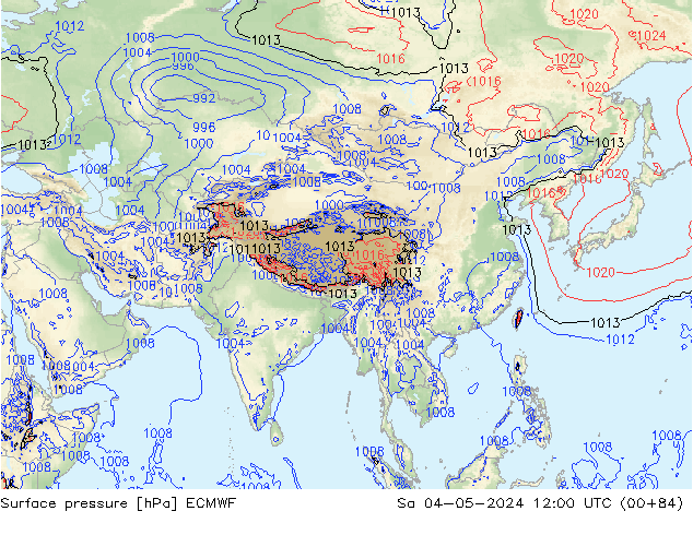 Yer basıncı ECMWF Cts 04.05.2024 12 UTC