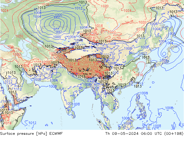 Surface pressure ECMWF Th 09.05.2024 06 UTC