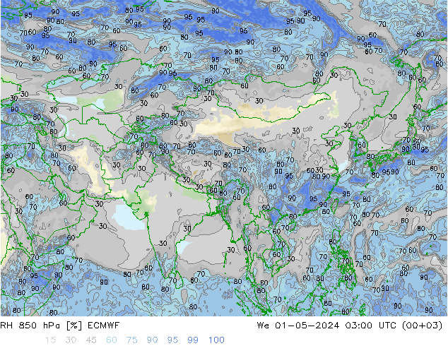 RV 850 hPa ECMWF wo 01.05.2024 03 UTC