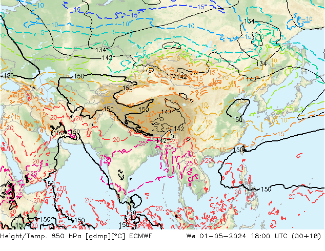 Z500/Regen(+SLP)/Z850 ECMWF wo 01.05.2024 18 UTC