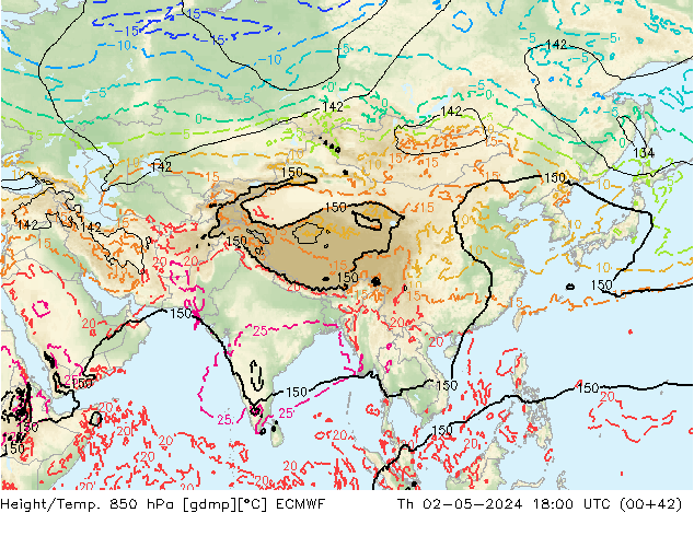 Z500/Rain (+SLP)/Z850 ECMWF чт 02.05.2024 18 UTC