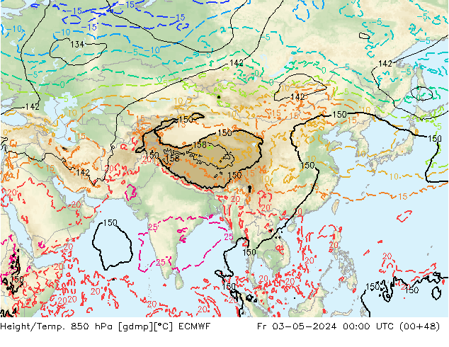 Z500/Rain (+SLP)/Z850 ECMWF Fr 03.05.2024 00 UTC