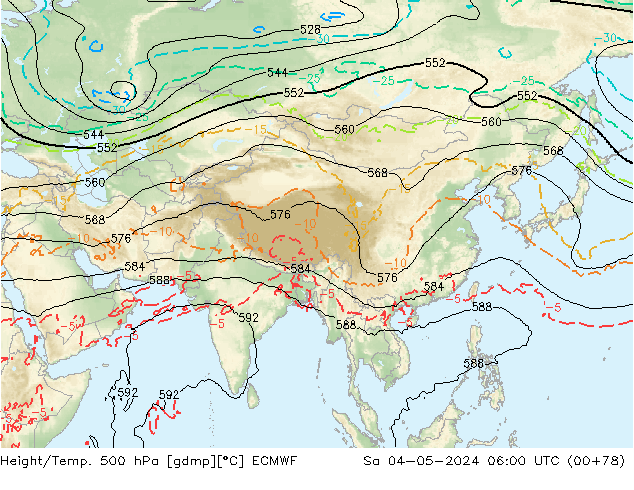 Z500/Rain (+SLP)/Z850 ECMWF sab 04.05.2024 06 UTC