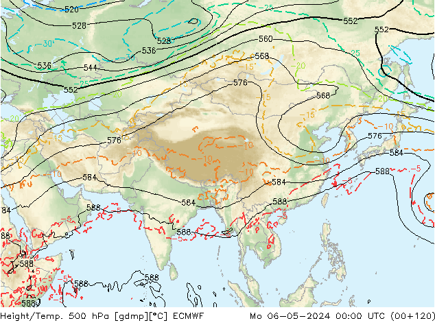 Z500/Rain (+SLP)/Z850 ECMWF lun 06.05.2024 00 UTC