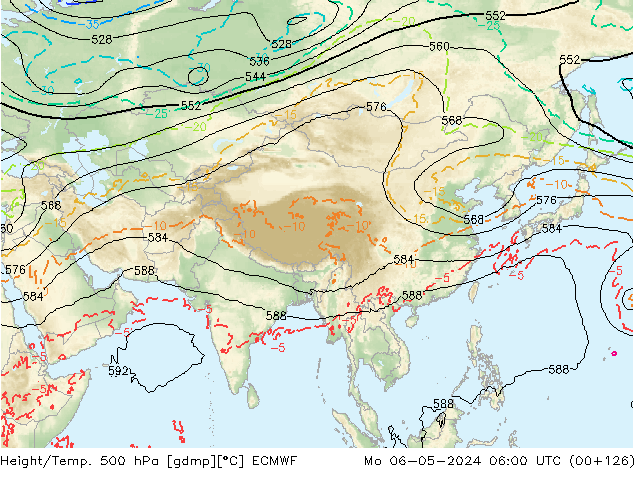 Z500/Rain (+SLP)/Z850 ECMWF Mo 06.05.2024 06 UTC