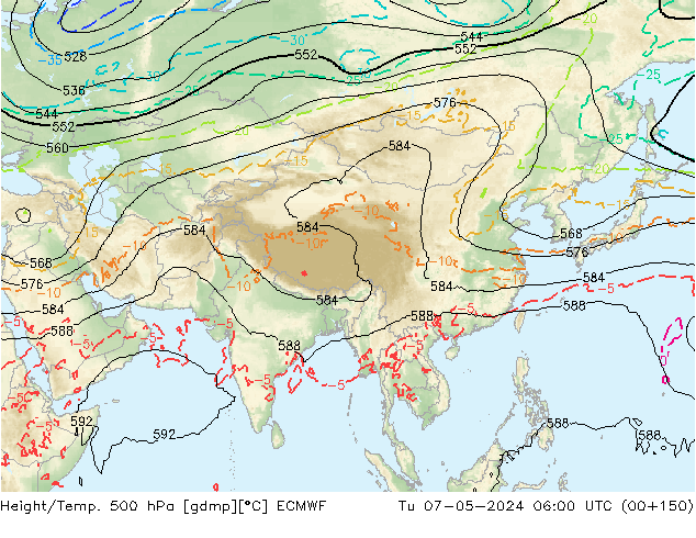 Z500/Rain (+SLP)/Z850 ECMWF Tu 07.05.2024 06 UTC