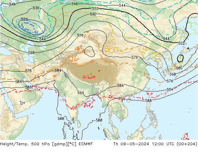 Z500/Regen(+SLP)/Z850 ECMWF do 09.05.2024 12 UTC