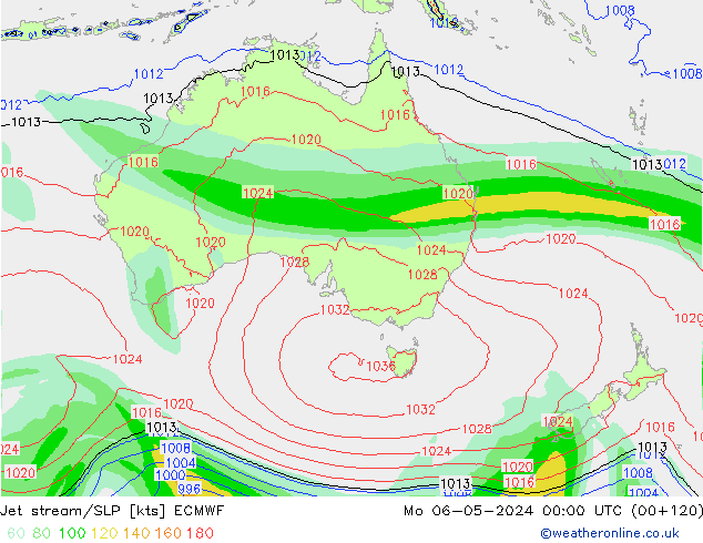 Jet stream/SLP ECMWF Po 06.05.2024 00 UTC