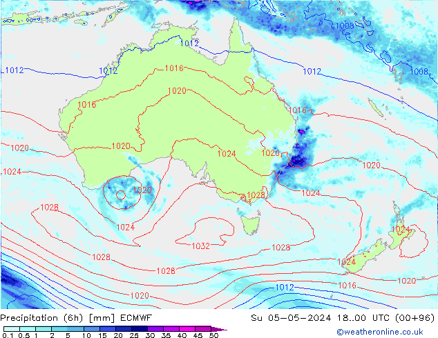 Z500/Regen(+SLP)/Z850 ECMWF zo 05.05.2024 00 UTC