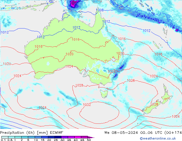 Z500/Rain (+SLP)/Z850 ECMWF We 08.05.2024 06 UTC