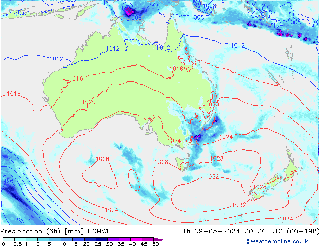 Nied. akkumuliert (6Std) ECMWF Do 09.05.2024 06 UTC