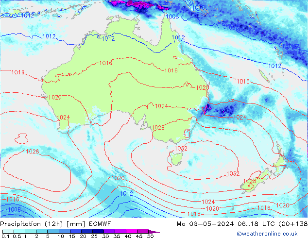 Yağış (12h) ECMWF Pzt 06.05.2024 18 UTC