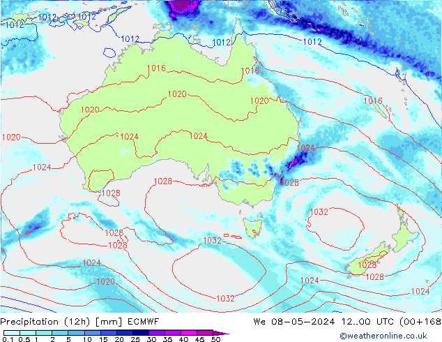 Yağış (12h) ECMWF Çar 08.05.2024 00 UTC