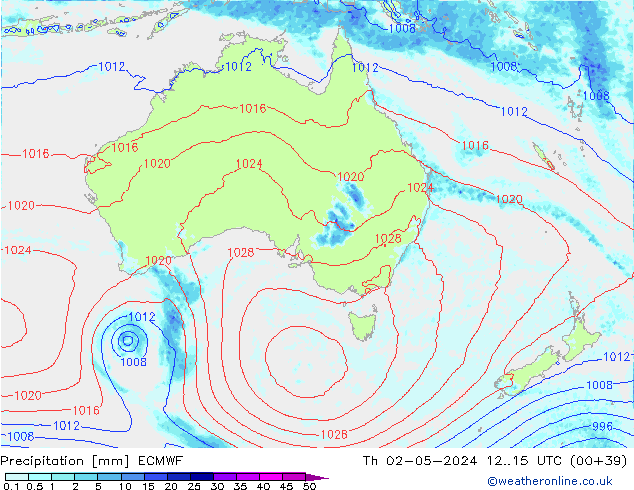 Precipitazione ECMWF gio 02.05.2024 15 UTC