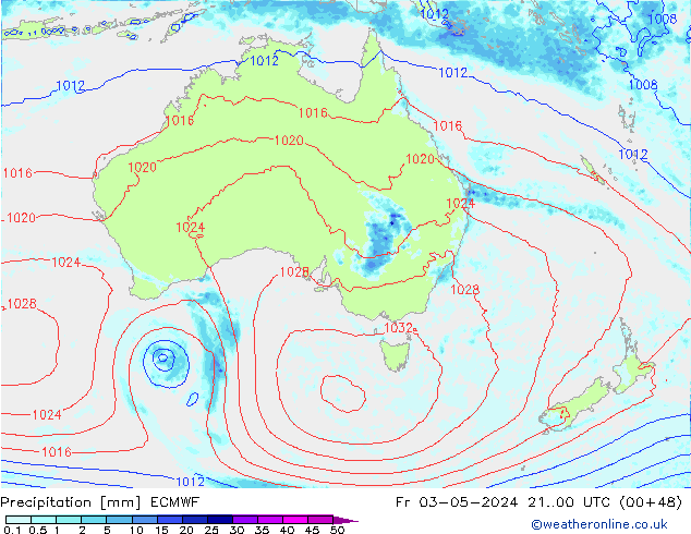 Neerslag ECMWF vr 03.05.2024 00 UTC