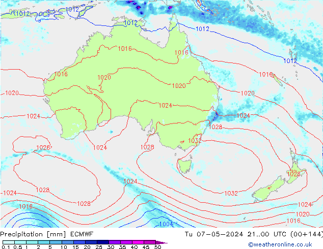 Neerslag ECMWF di 07.05.2024 00 UTC