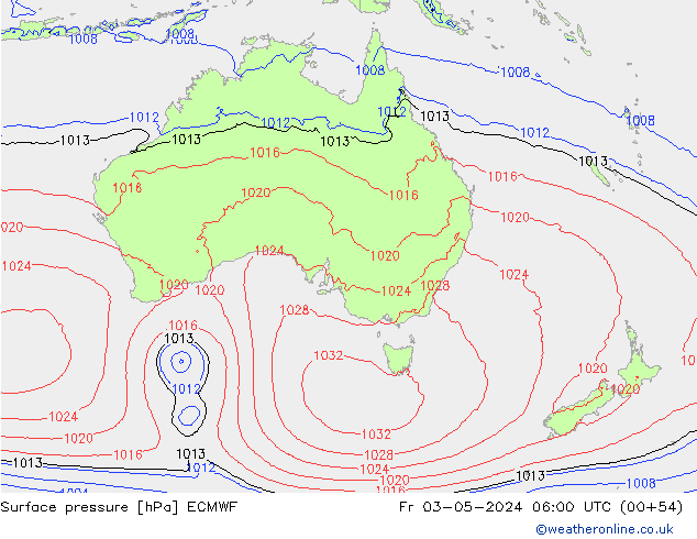 ciśnienie ECMWF pt. 03.05.2024 06 UTC