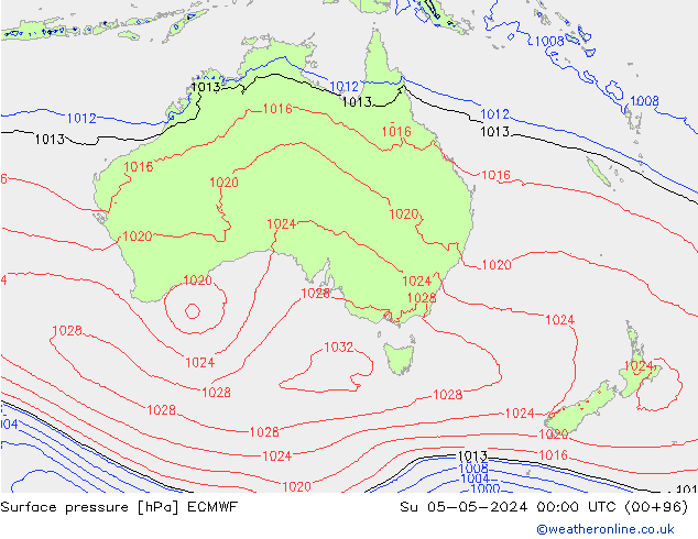 Luchtdruk (Grond) ECMWF zo 05.05.2024 00 UTC