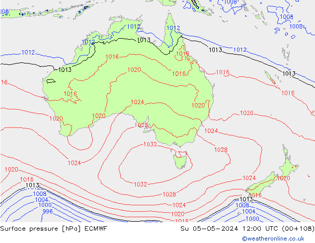 Surface pressure ECMWF Su 05.05.2024 12 UTC